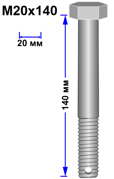 Болт М20х140 DIN 931