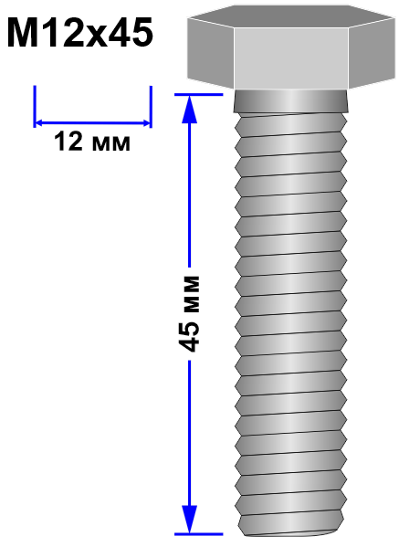 Болт М12х45 DIN 933