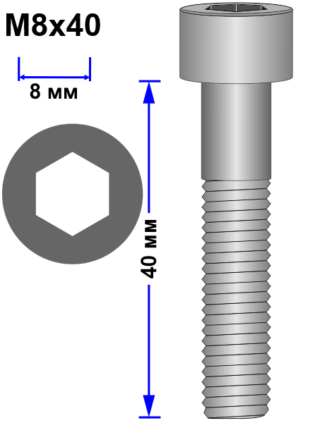 Винт M8x40 DIN 912