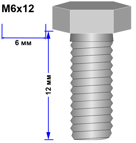 Болт М6х12 DIN 933