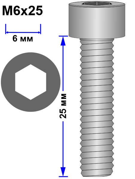 Винт M6x25 DIN 912