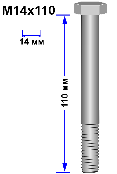 Болт М14х110 DIN 931