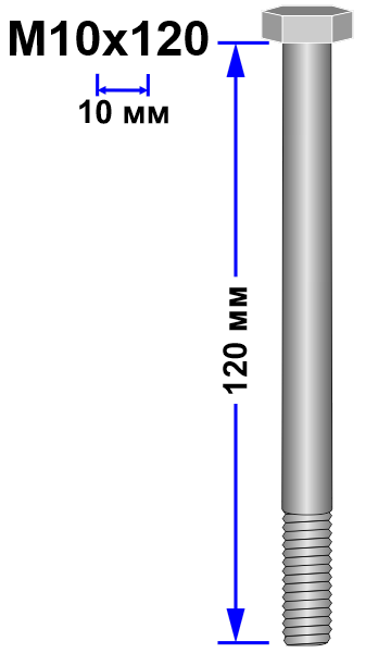 Болт М10х120 DIN 931