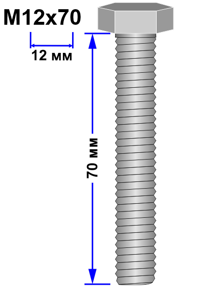 Болт М12х70 DIN 933