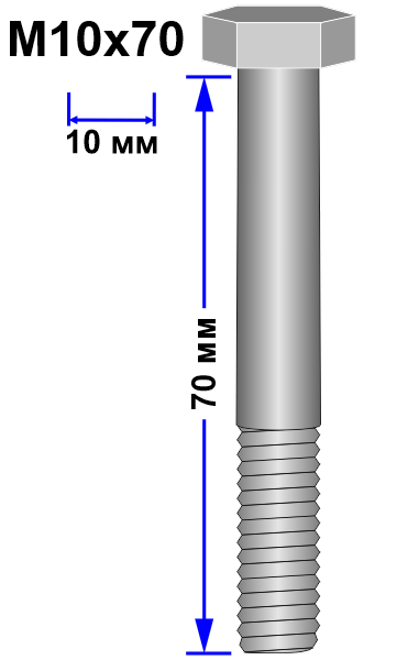 Болт М10х70 DIN 931