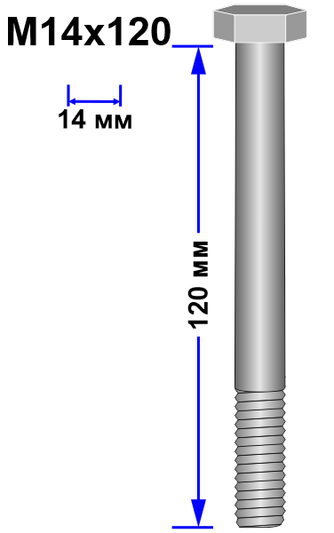 Болт М14х120 DIN 931