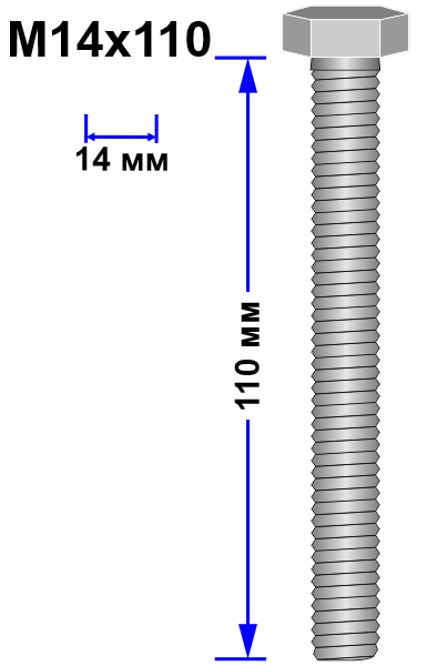 Болт М14х110 DIN 933