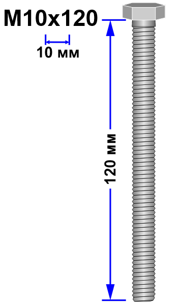 Болт М10х120 DIN 933