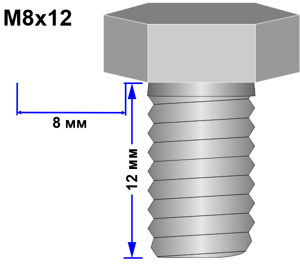 Болт М8х12 DIN 933