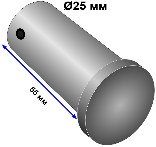 Палец стальной D25H55