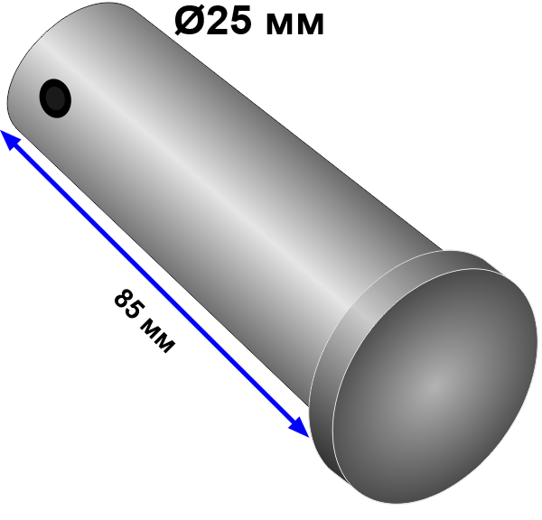 Палец стальной D25H85