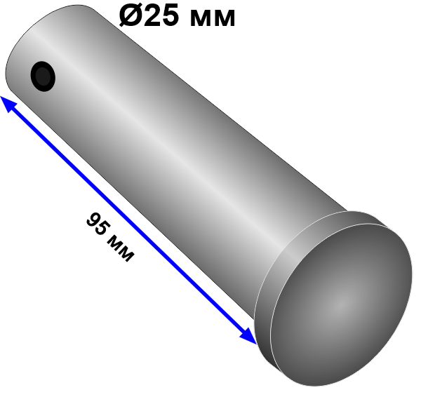 Палец стальной D25H95