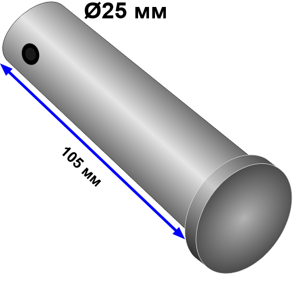 Палец стальной D25H105